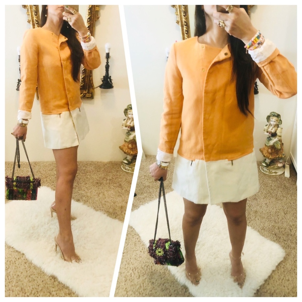 🍑 Zara Basic Colorblock Dress XS Peach